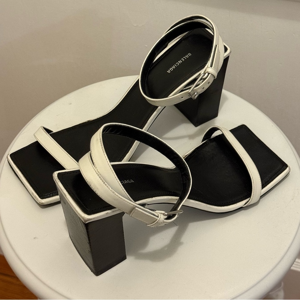 Balenciaga Block Heel Strappy Sandals